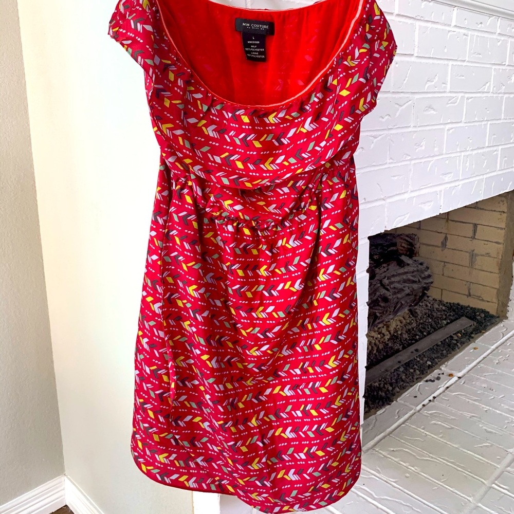 MM Couture Red Strapless Dress